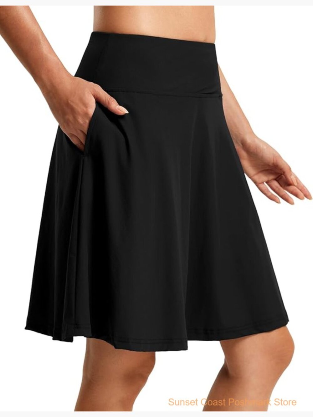 High Waisted Swim Skort Quick Dry UPF 50+ with Pockets